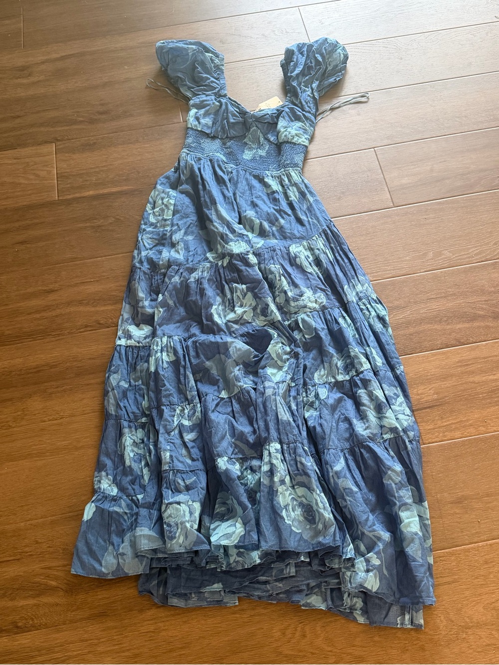 Free People Sun-drenched Sapphire Floral Dress